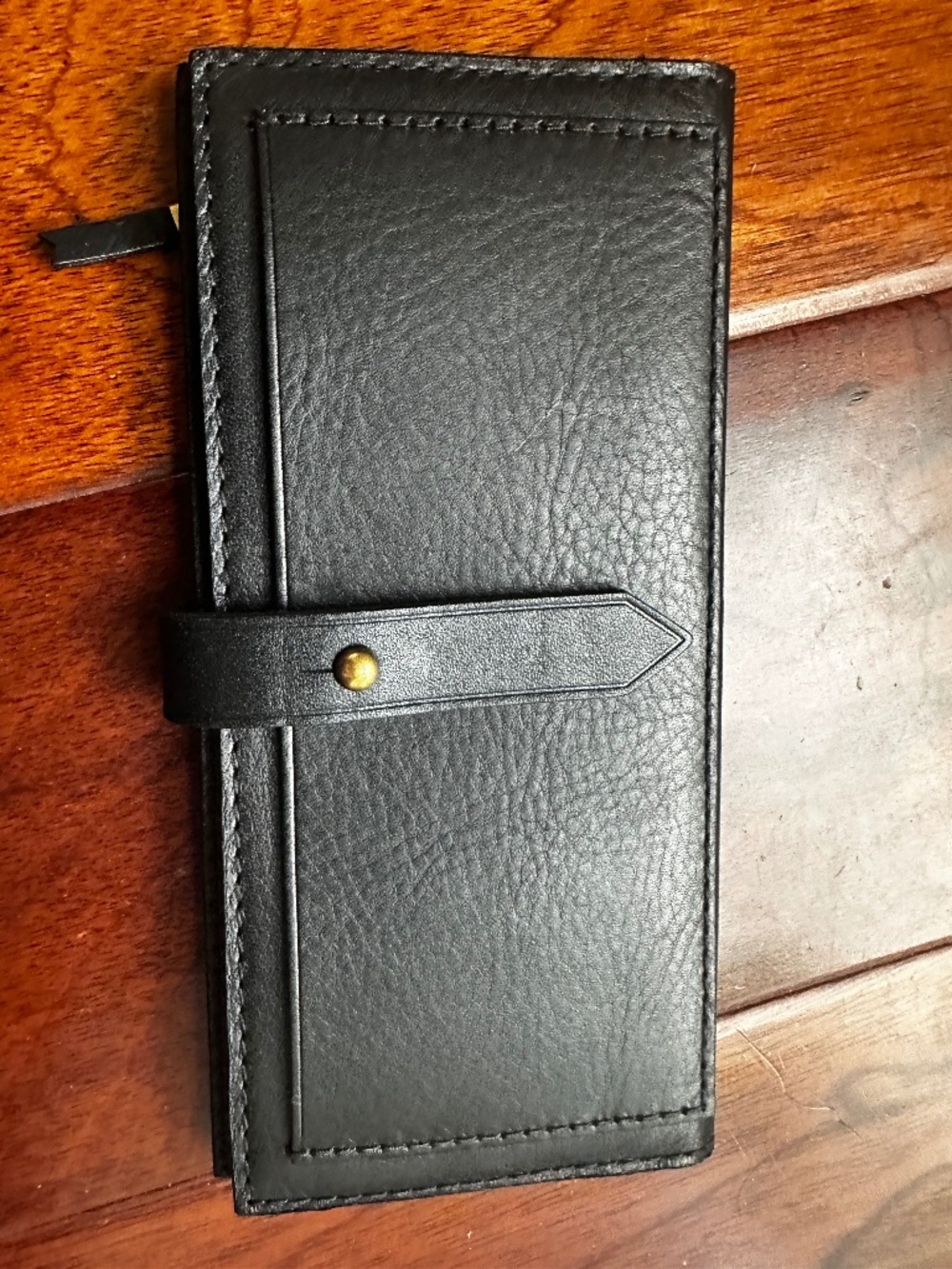 Madewell The Leather Post Wallet, Style J8797, in True Black